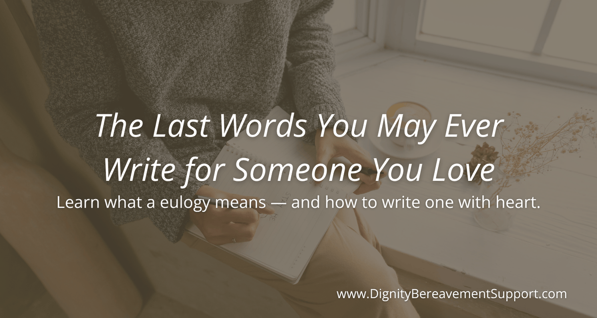 dignity_support's tweet photo. 🕊️ What is a eulogy — and how do you write one that truly honours someone you love?
Discover its purpose, famous examples, and tips to help you write with confidence.

👉 https://t.co/WYhEllB5q9

#Eulogy #TributeWriting #FuneralSpeech #GriefSupport https://t.co/NxejOl2wlH