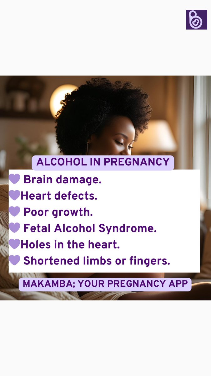 MyMakamba's tweet photo. No amount of alcohol is safe during pregnancy.

 Let's prioritize our babies' health and make informed choices. 

#pregnancyhealth #pregnant https://t.co/ynYYeTFMMZ