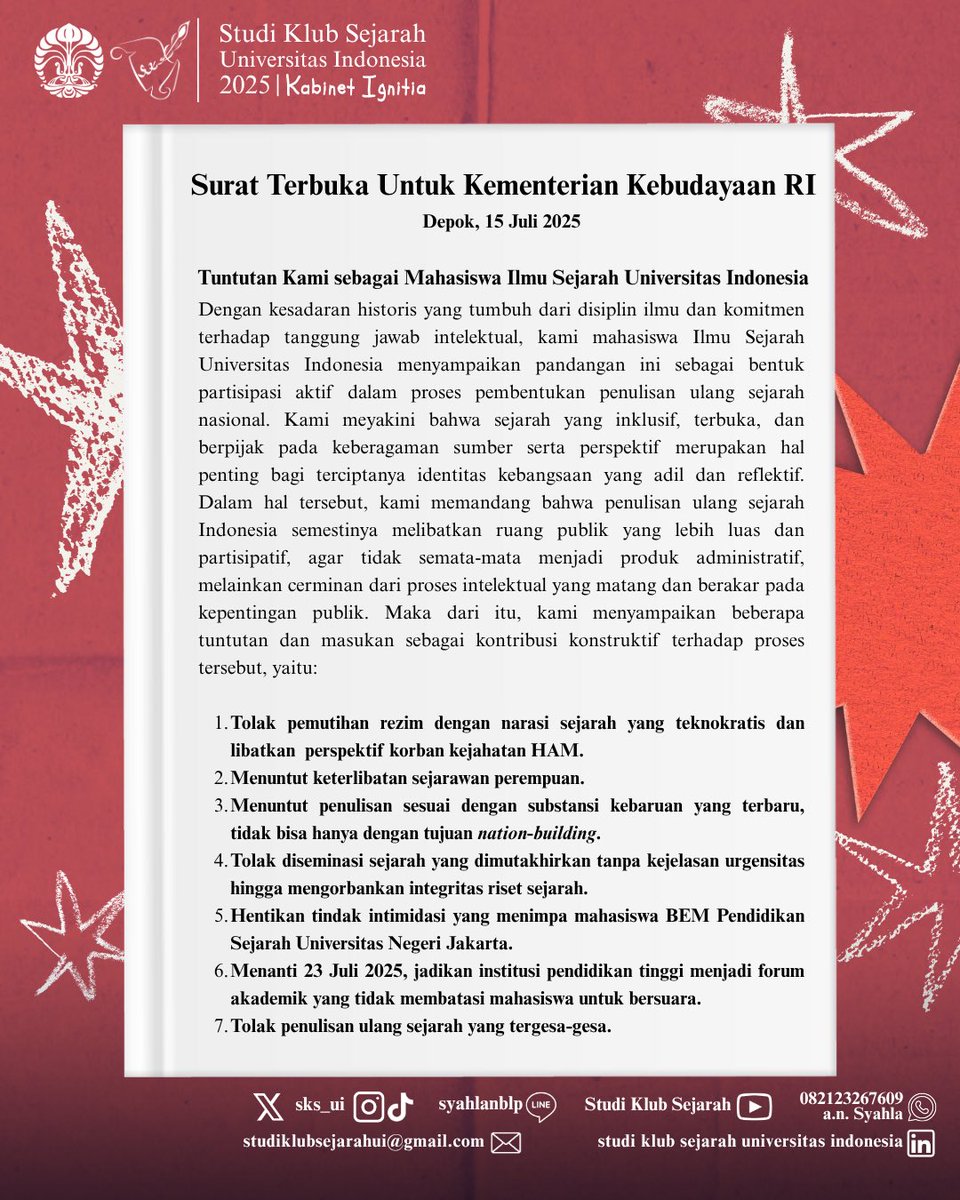 STUDI KLUB SEJARAH UI tweet media