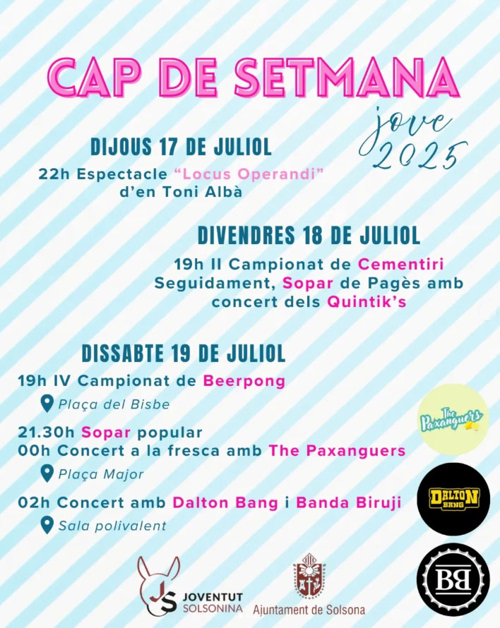 El Cap de Setmana Jove de #Solsona arrenca avui mateix, i no té edat! 

A les 22 h l'humorista <a href="/tonialba/">TONI ALBÀ ||*||</a> presenta l'espectacle 'Locus Operandi'.

🔴📍Atenció! L'espectacle es trasllada al teatre com. 
👇