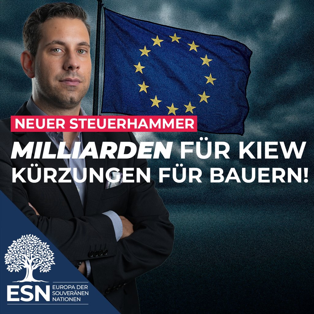 AfDimEUParl's tweet image. +++🚨 EU-Steuerhammer - Milliarden für Kiew, Kürzungen für Bauern! 🚨
💶 +700 Mrd. € → 2 Bio.
💣 100 Mrd. € für Ukraine
🚜 Weniger für unsere Landwirte
🏭📉 Neue Steuern ab 100 Mio. Umsatz, 💻♻️ & 🚬 Abgaben
❌ AfD: Haushalt schrumpfen, Bürger & Mittelstand entlasten!…