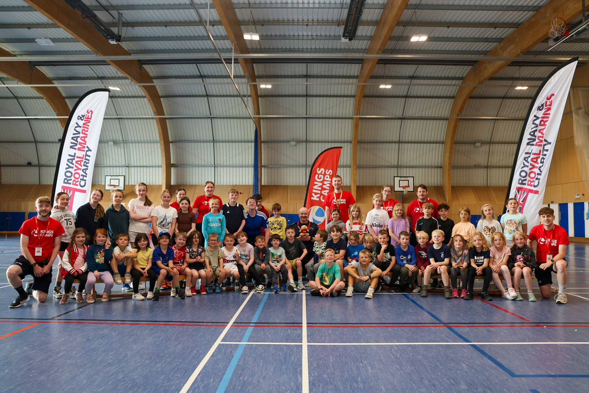 RNinScotland's tweet image. Children of Naval Base workers participated in this year’s Kings Camp, sponsored by the @RNRMC From July 7-18, kids were eager to make new friends and partake in activities designed to promote an active and healthy lifestyle. Cdr Jon Fletcher visited, joining in the fun.