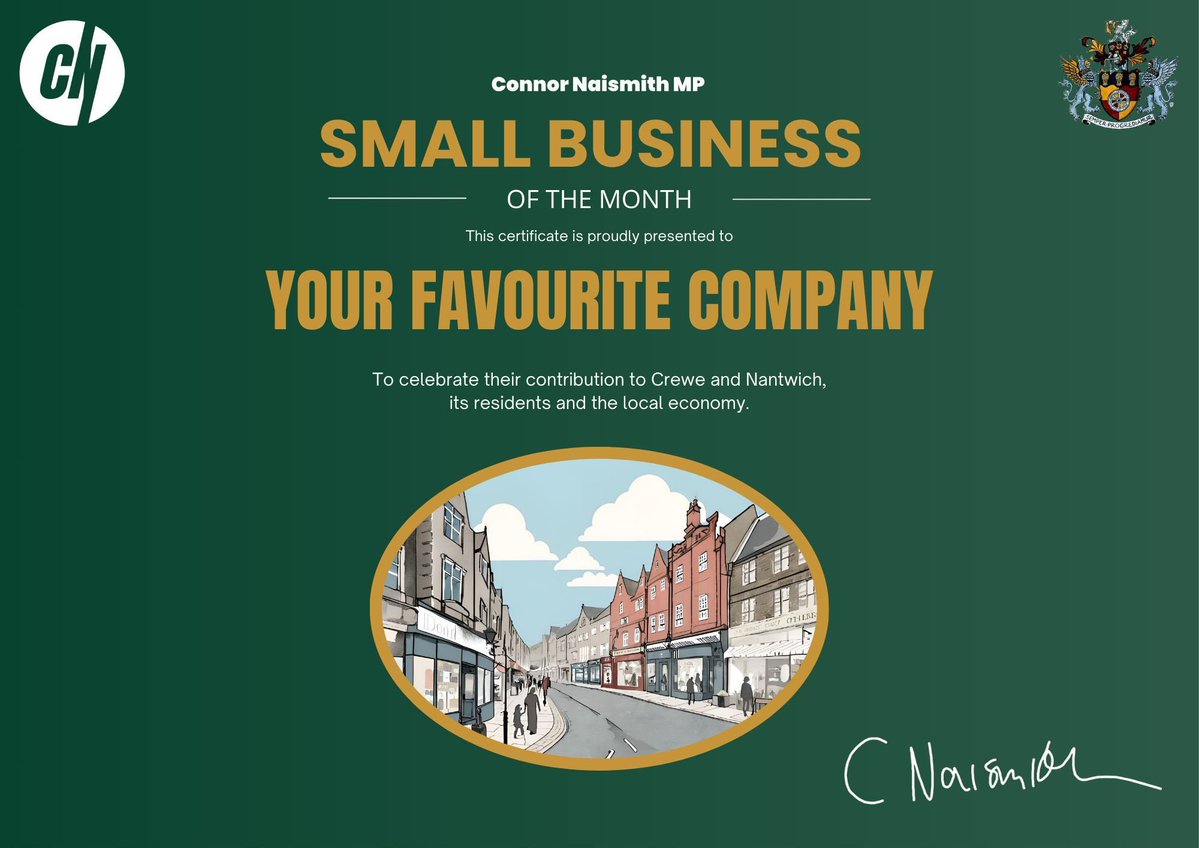 connor_naismith's tweet image. Nominations for August’s Small Business of the Month shortlist are still open! 📢
Use the link to put your favourite place on our radar: forms.office.com/Pages/Response…