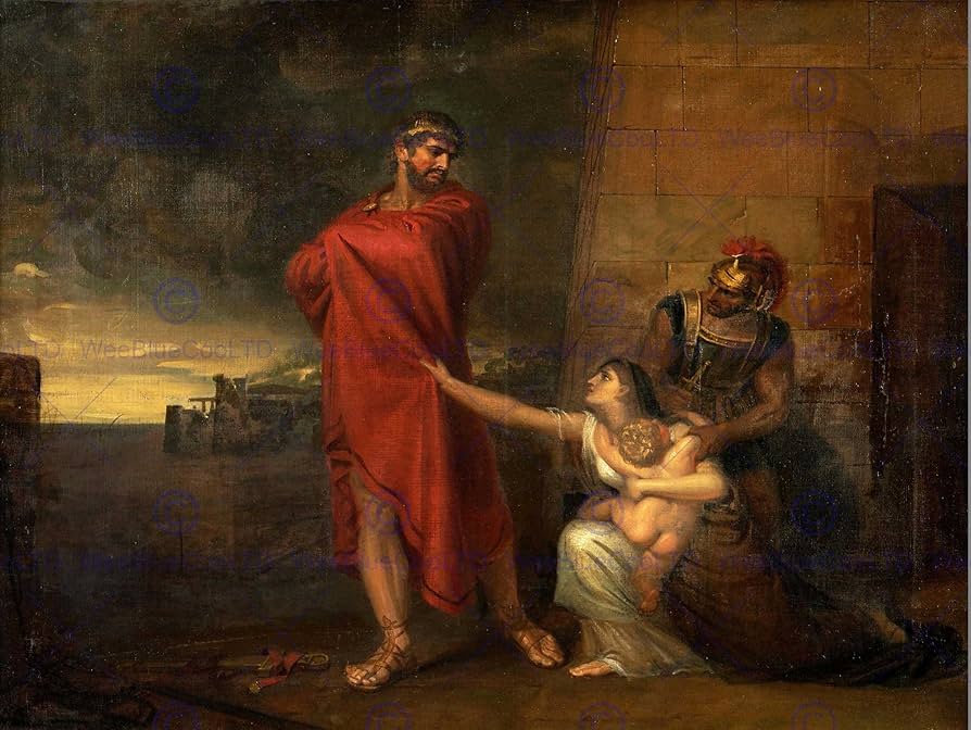 dailyandromache's tweet image. “andromache imploring ulysses to spare the life of her son”, george dawe (1810)