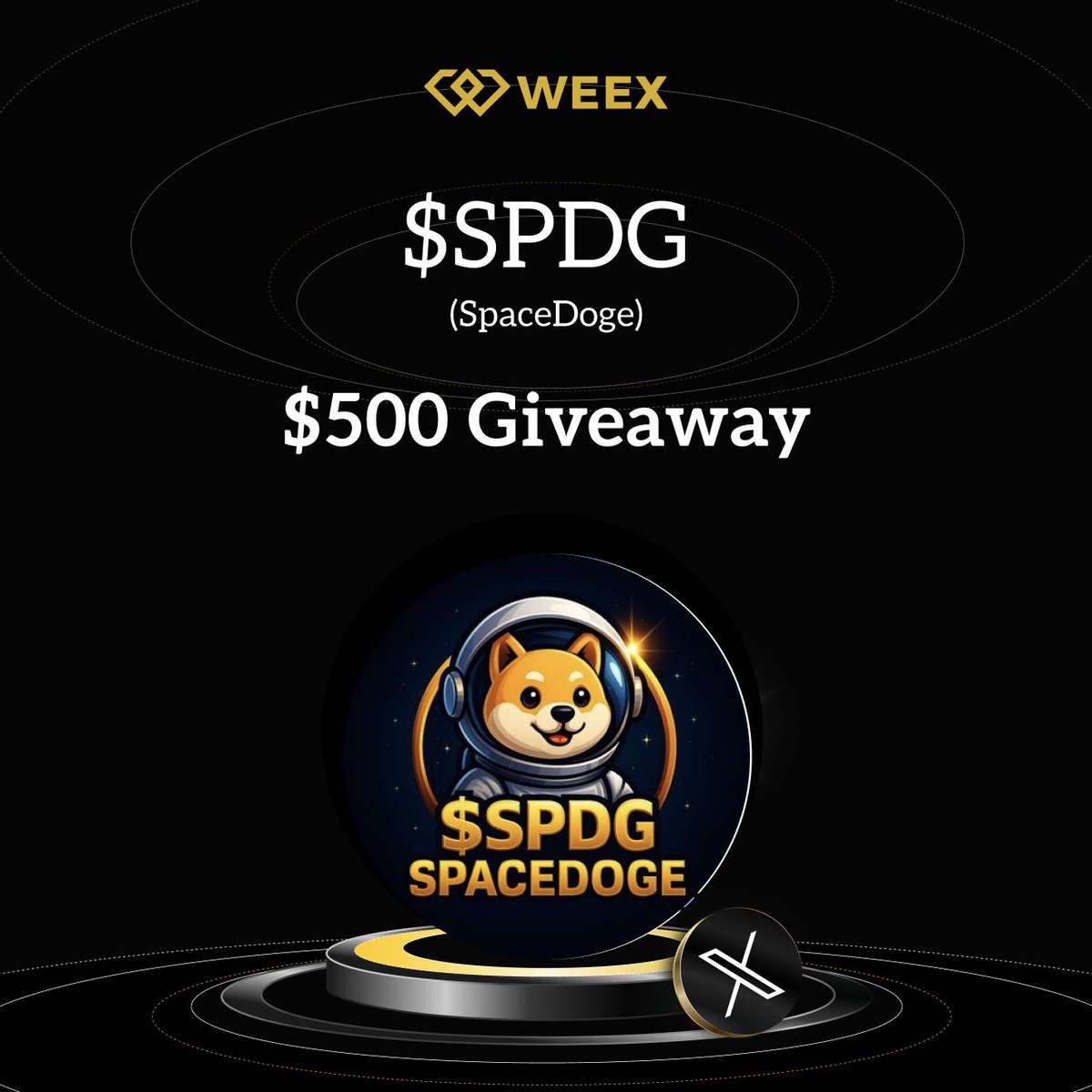 WEEX_Official's tweet image. 🚀 $SPDG (SPACEDOGE) @spacedogexyz will be Live on #WEEX Spot!

🎉 $500 $SPDG Giveaway! 20 winners = $25 SPDG each.

To participate:
1⃣ Follow @WEEX_Official + @spacedogexyz
2⃣ RT, Like❤️ &amp;amp; tag 3 friends
3⃣️Comment WEEXUID

⏳ Ends at 10AM UTC+0, July 24.

📝 Register:…