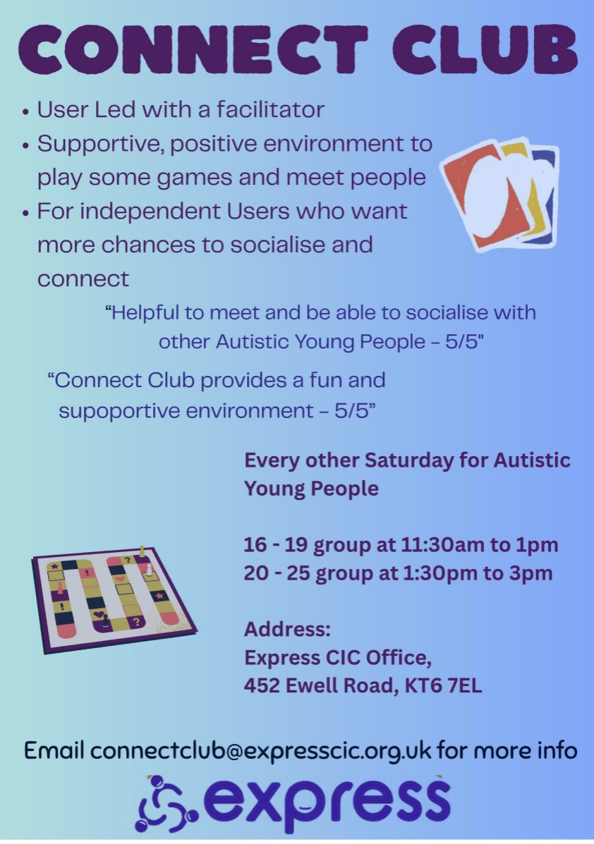 expresscic's tweet image. SPACES AVAILABLE 
Contact Beth at connectclub@expresscic.org.uk