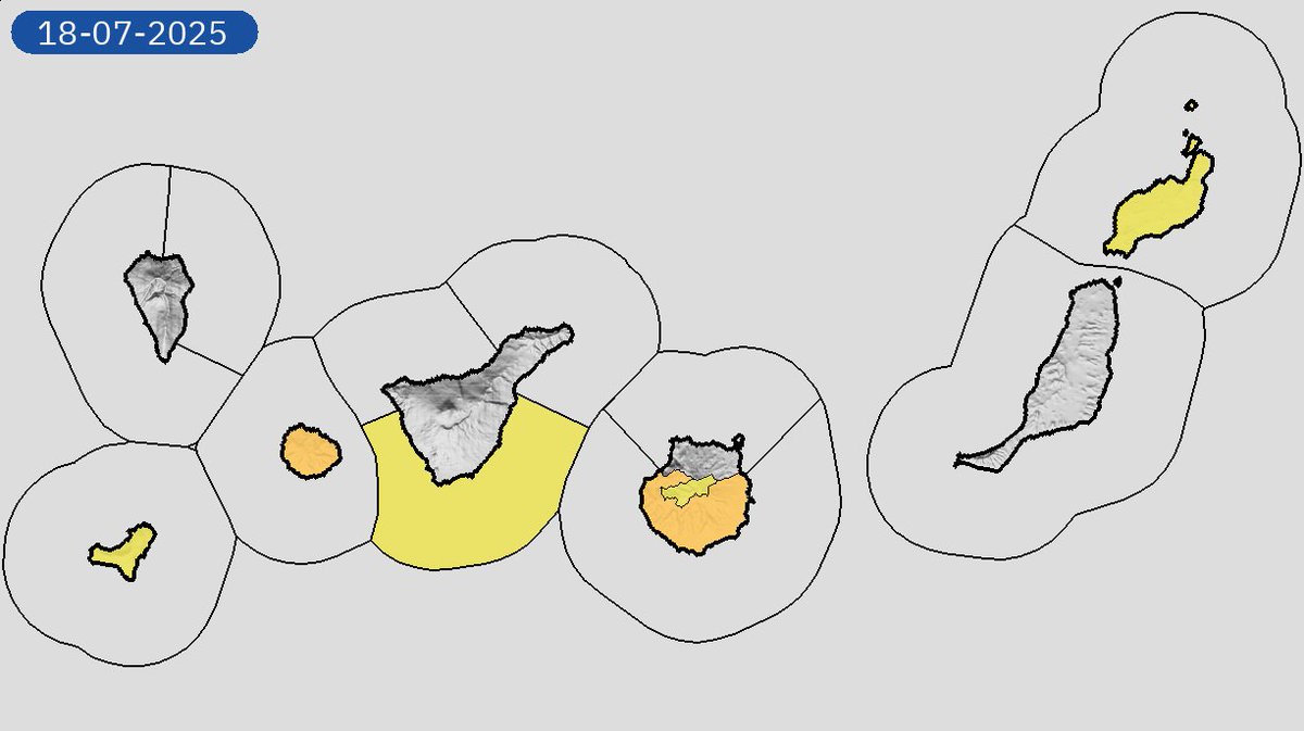 17/07 10:24 Avisos  activos hoy y mañana en Canarias por temperaturas máximas, vientos y costeros. Nivel máximo de aviso: rojo.
Actualizaciones en aemet.es/es/eltiempo/pr…
