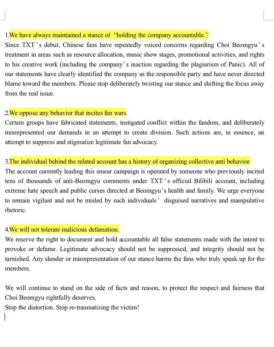 ChinaBeomgyuBar's tweet photo. @SOOBINbar1205 has misrepresented our long-standing advocacy for Choi Beomgyu’s fair treatment, maliciously distorting public opinion and framing legitimate fan efforts as attacks on other members. We firmly condemn such actions and present the following clarifications. https://t.co/rqlmm5Cj4X