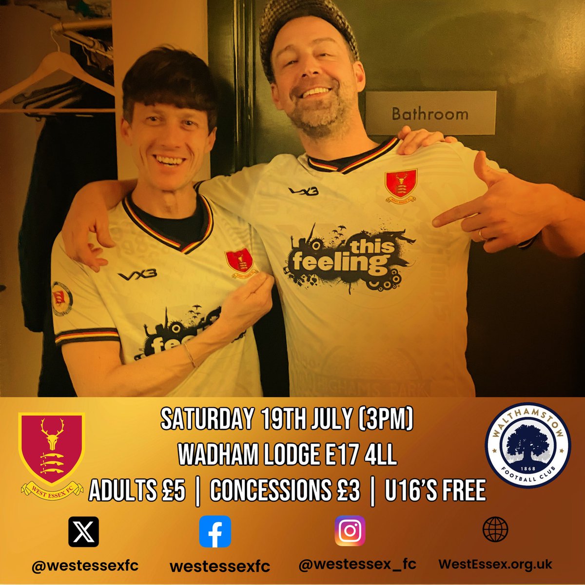 West Essex FC (@westessexfc) on Twitter photo Hope you're ready for some top class #preseason action in E17 this Saturday as we host <a href="/walthamstowfc/">Walthamstow Football Club</a> in the stadium. The Rolls Tea bar will be open for refreshments and snacks ๐บ #UpTheWest #nonleague
#nonleaguefootball #SupportYourLocalTeam Hope you're ready for some top class #preseason action in E17 this Saturday as we host <a href="/walthamstowfc/">Walthamstow Football Club</a> in the stadium. The Rolls Tea bar will be open for refreshments and snacks ๐บ #UpTheWest #nonleague
#nonleaguefootball #SupportYourLocalTeam
