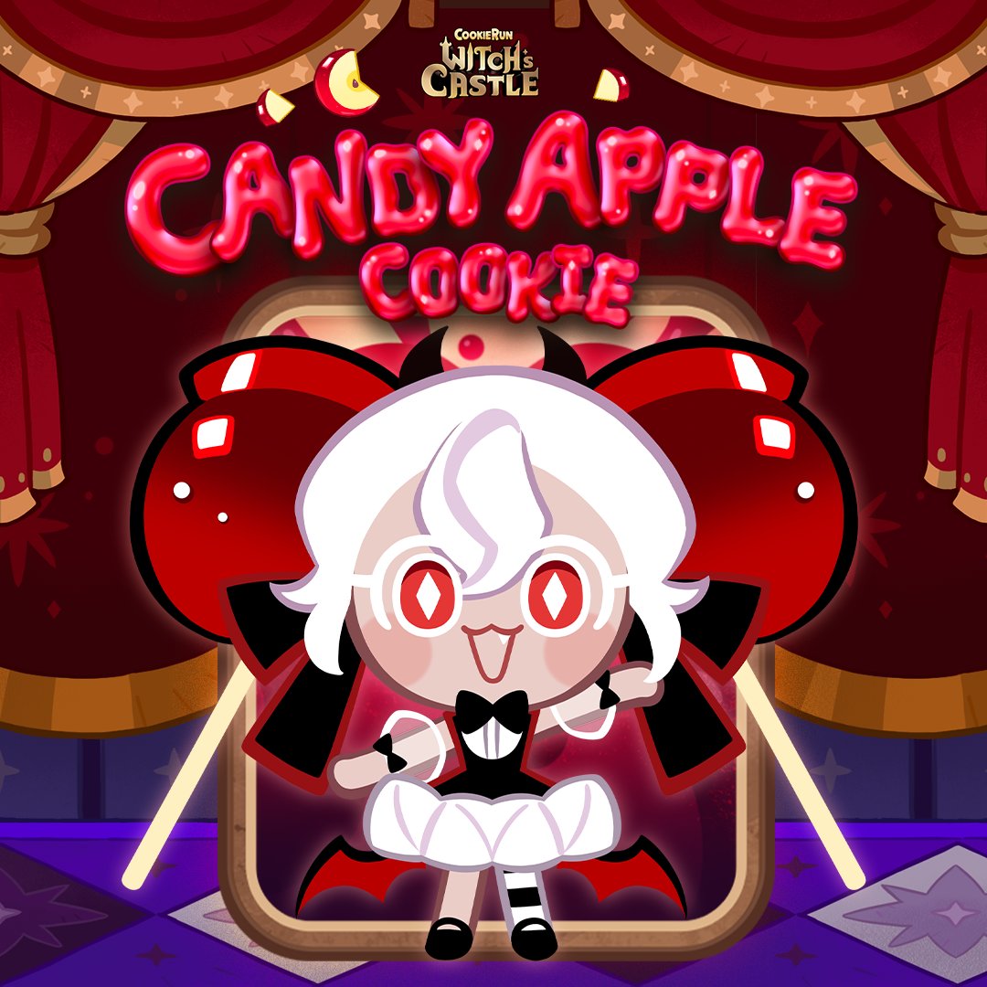 WitchsCastle_EN's tweet image. &quot;Sweet little apple, coated with shimmering sugar syrup...&quot; 🍬

What was the first lie ever told? No one knows for sure...
But one Cookie claims she was born from it: Candy Apple Cookie!

Visit the Witch&apos;s Castle to meet this round, shiny 🍎 sticky-sweet friend!…