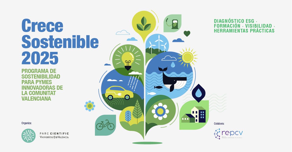🌱 ¡El Parque Científico de la UMH se suma al programa #CreceSostenible2025!

👣 ¿En qué consiste?

✅ Diagnóstico personalizado
✅ Hoja de ruta hacia la sostenibilidad
✅ Mayor visibilidad y reputación
✅ Difusión de buenas prácticas