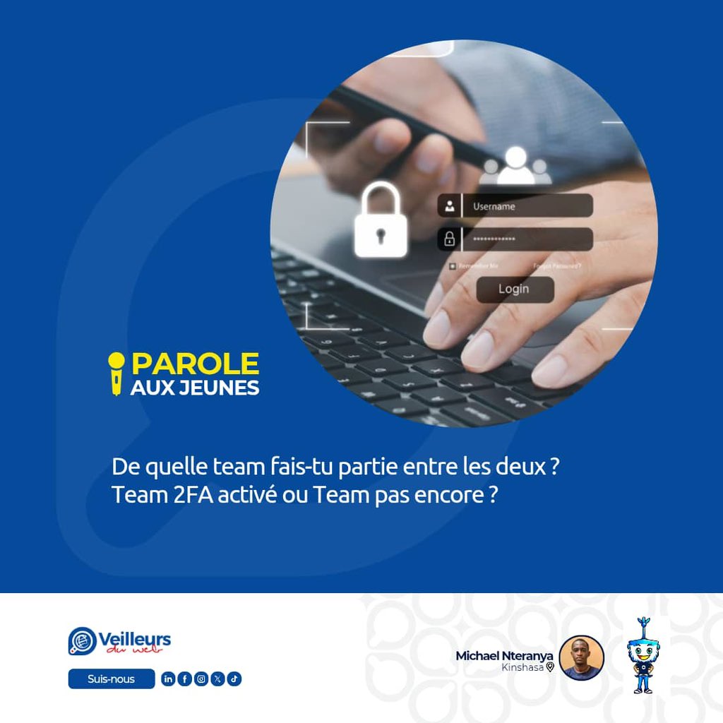veilleursduweb's tweet image. La récente fuite de données nous montre comment nos données sont exposées et nous rappelle l’importance de très bien sécuriser celles-ci. 

Et la meilleure méthode est  de procéder à l’activation de l’authentification à double facteurs (2FA).