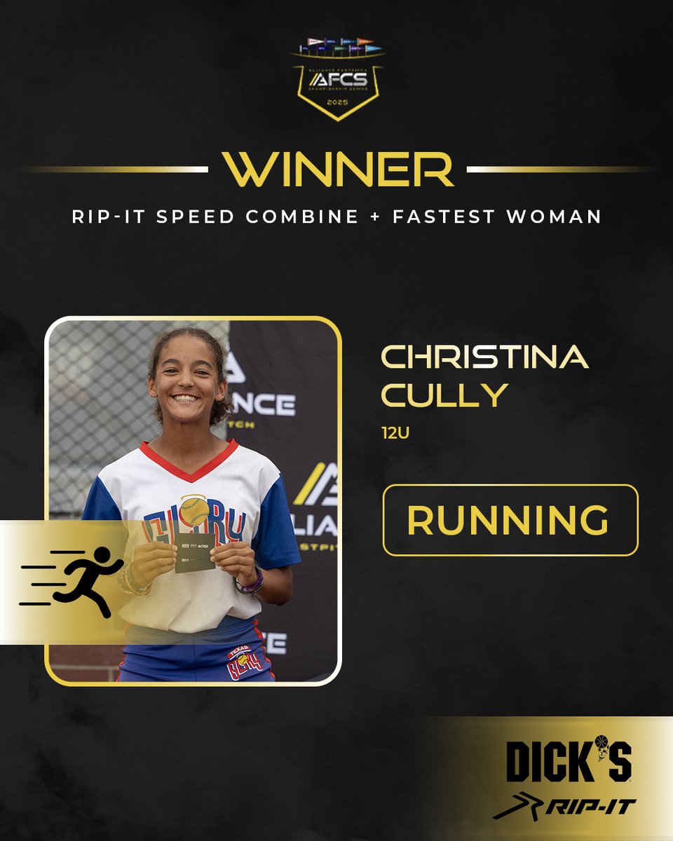 Texas Glory (@texasglory) on Twitter photo Christian Cully is the 12u AFCS Rip-It Speed Combine Fastest Woman!
@ripitsports <a href="/thealliancefp/">The Alliance Fastpitch</a> <a href="/TFLfastpitch/">Texas Fastpitch League</a> Christian Cully is the 12u AFCS Rip-It Speed Combine Fastest Woman!
@ripitsports <a href="/thealliancefp/">The Alliance Fastpitch</a> <a href="/TFLfastpitch/">Texas Fastpitch League</a>