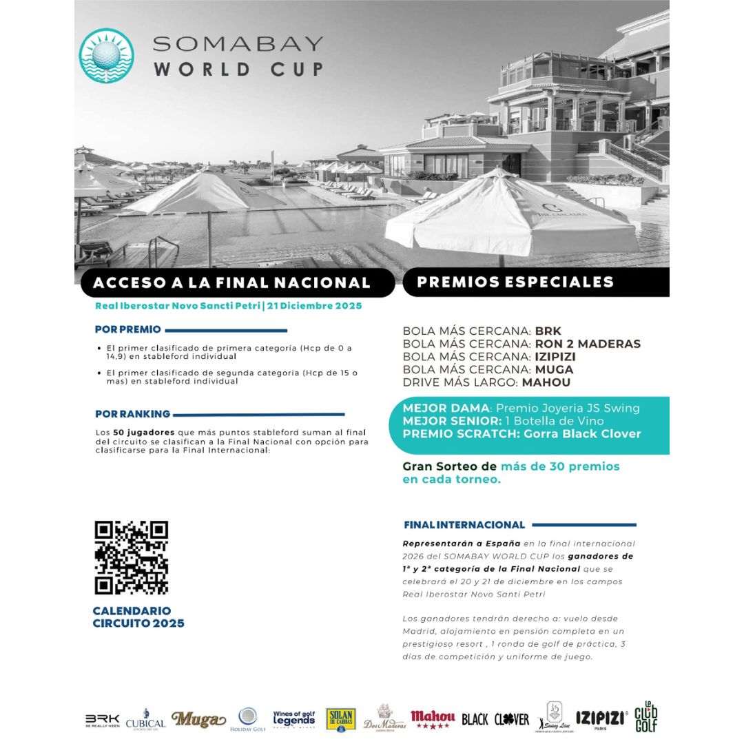 Torneo Somabay World Cup LeClub- 26 Julio 2025
Inscripciones en nextcaddy.com/tour/61846