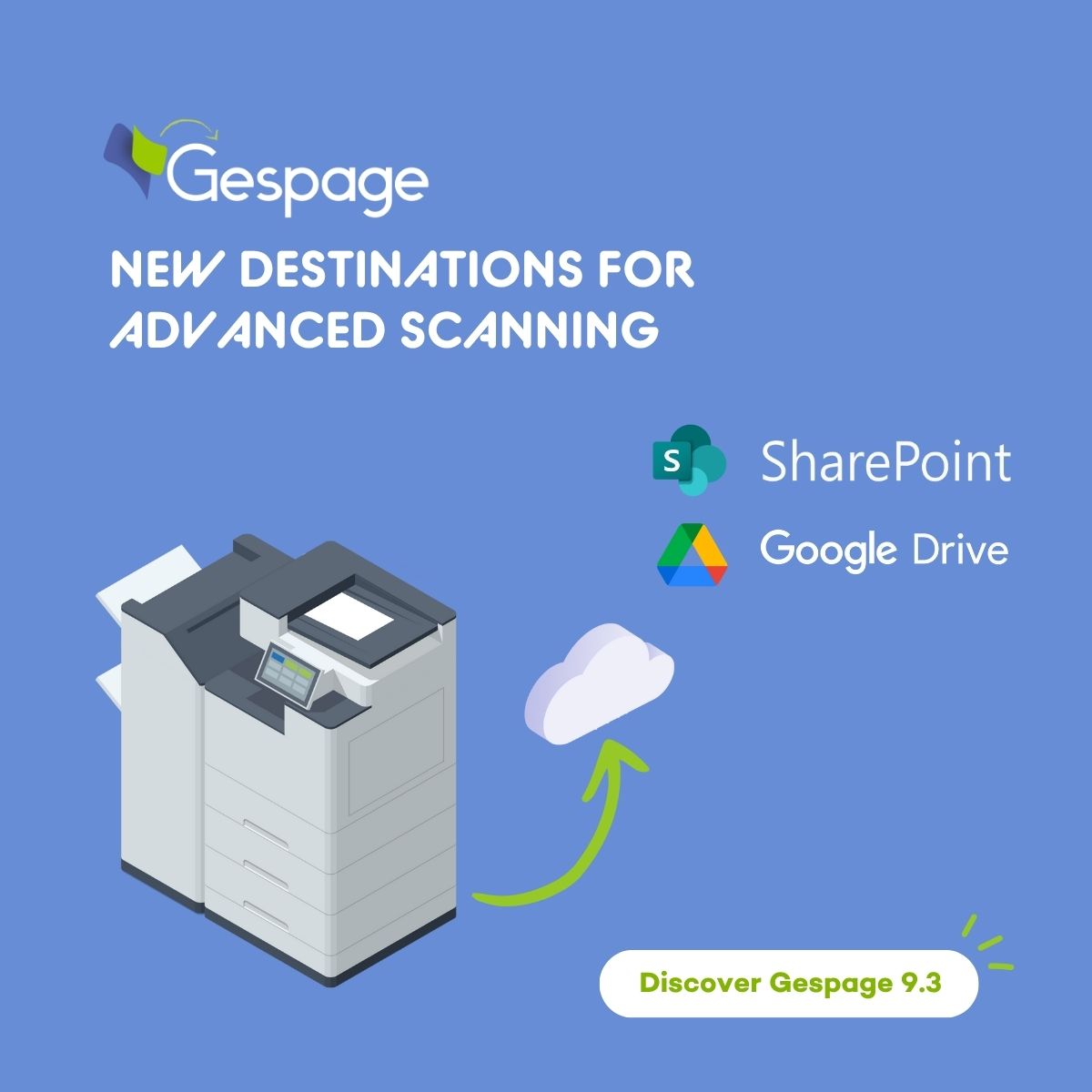 cartadis's tweet photo. 📁 Scan made simple with Gespage 9.3!

Now scan directly to Microsoft SharePoint or Google Drive via our Advanced Scan on eTerminals.

✅ Entra ID &amp; Google Directory support

✅ User-based destinations

✅ Admin-friendly setup

#Scan #SharePoint #GoogleDrive #gespage https://t.co/VfP2lR5eS8