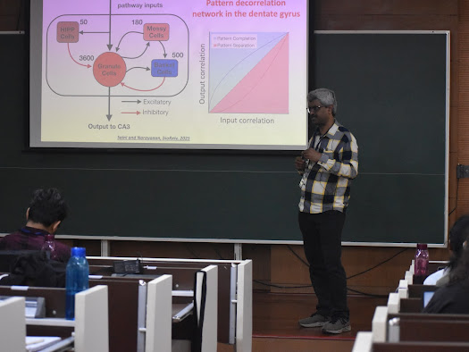camp_course's tweet image. Thank you, Prof. Rishikesh Narayanan, for joining us at CAMP 2025 and sharing insights on single neuron models & neural heterogeneities. Your project guidance was invaluable for the participants and the memento lift, done with joyful charm, was truly a moment to remember.