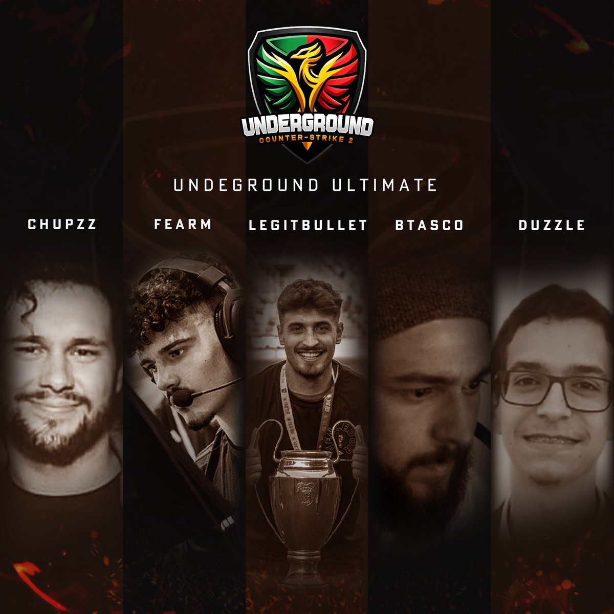 ugroundesports's tweet image. 🎮⚡ Chegou a vez dos Underground Ultimate – CS2 ⚡🎮

A Underground Ultimate é a segunda equipa oficial de Counter-Strike 2 da Underground Esports — uma nova geração de talento, determinação e ambição, pronta para deixar tudo no servidor e elevar ainda mais o nome Underground.…
