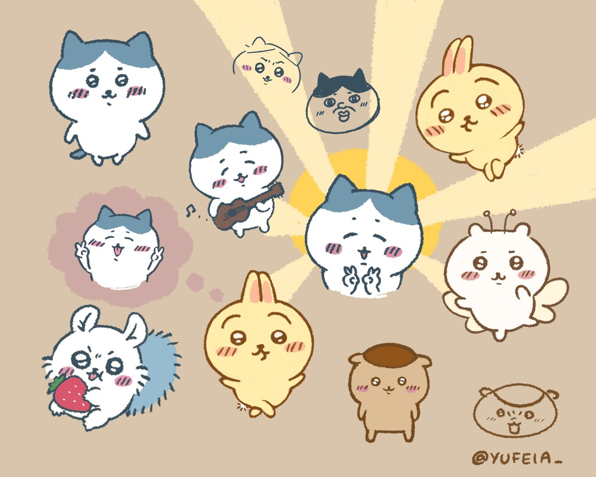 yufeia_'s tweet image. I&apos;m a little obsessed with these guys.
#chiikawatwt #usagi #hachiware #chiikawa