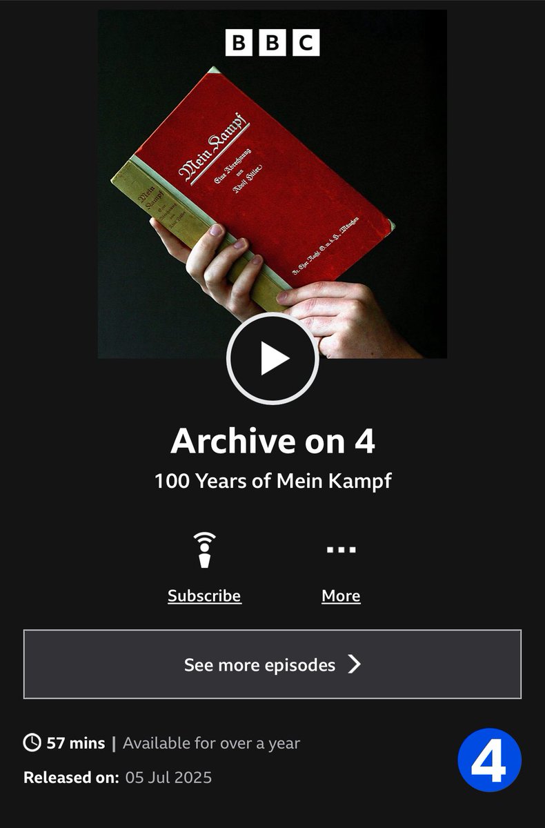 JayStrellson's tweet image. A Century of #MeinKampf - The #WokeRight &amp;amp; Left may find this of interest. 
You’ll need a UK based VPN to listen. bbc.co.uk/sounds/play/m0…
