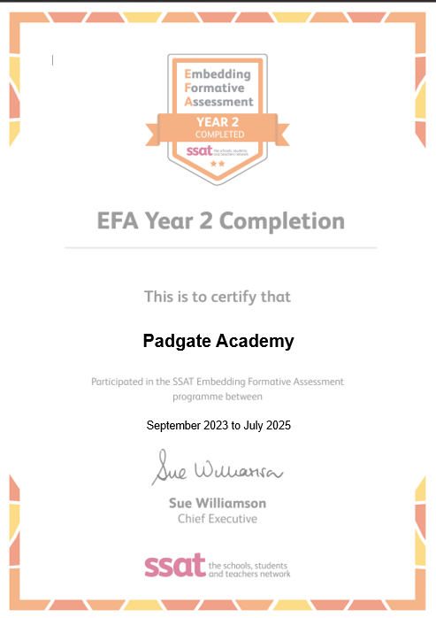 padgateacademy's tweet image. A fantastic achievement for the teachers at the school! A testament to their commitment to continuously improving education for our students. @TCATchallenge @EducEndowFoundn @ssat