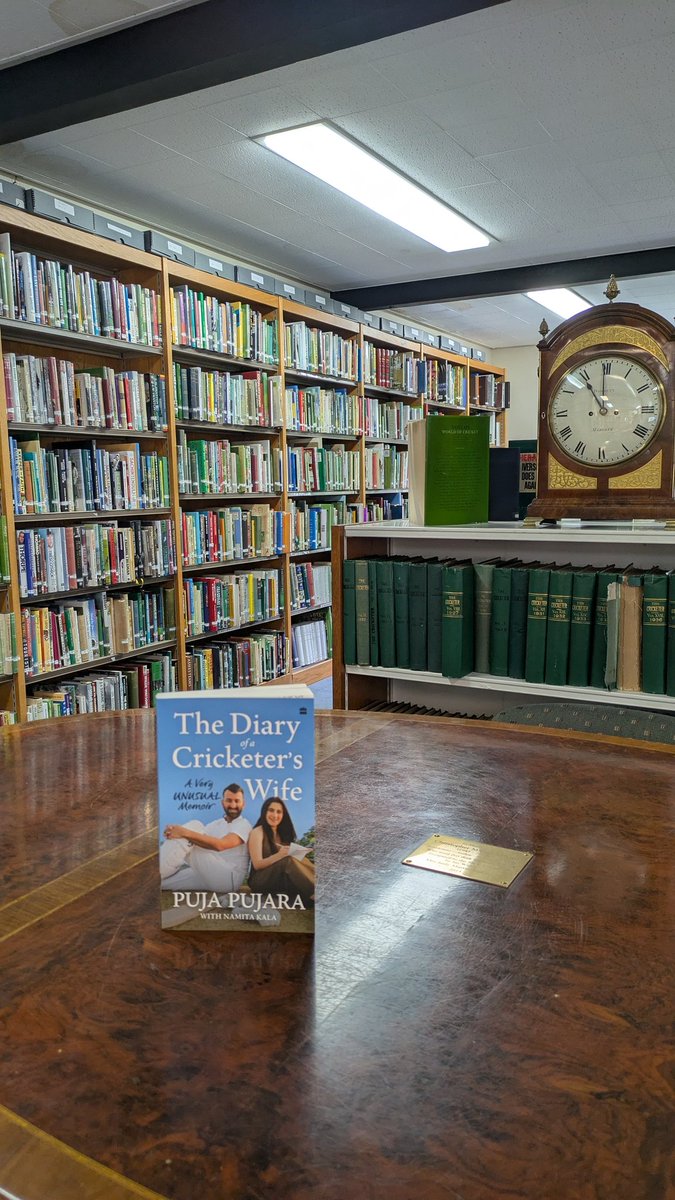 archivist_al's tweet image. Enjoyed listening to Cheteshwar Pujara @cheteshwar1 on @bbctms this summer? His wife, Puja, has written a book on what's it's like to be the wife of a cricketer and kindly donated a copy to the Library, a 21st update on the books by Frances Edmonds