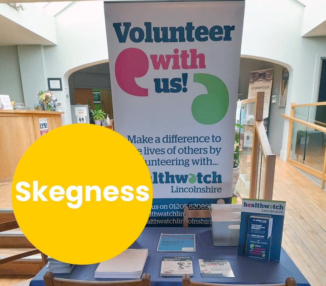 Find us at the Storehouse in Skegness today from 10am to 2pm. Share your health and care experience, find out our volunteering roles, share your thoughts on accessing services in Lincolnshire and more.