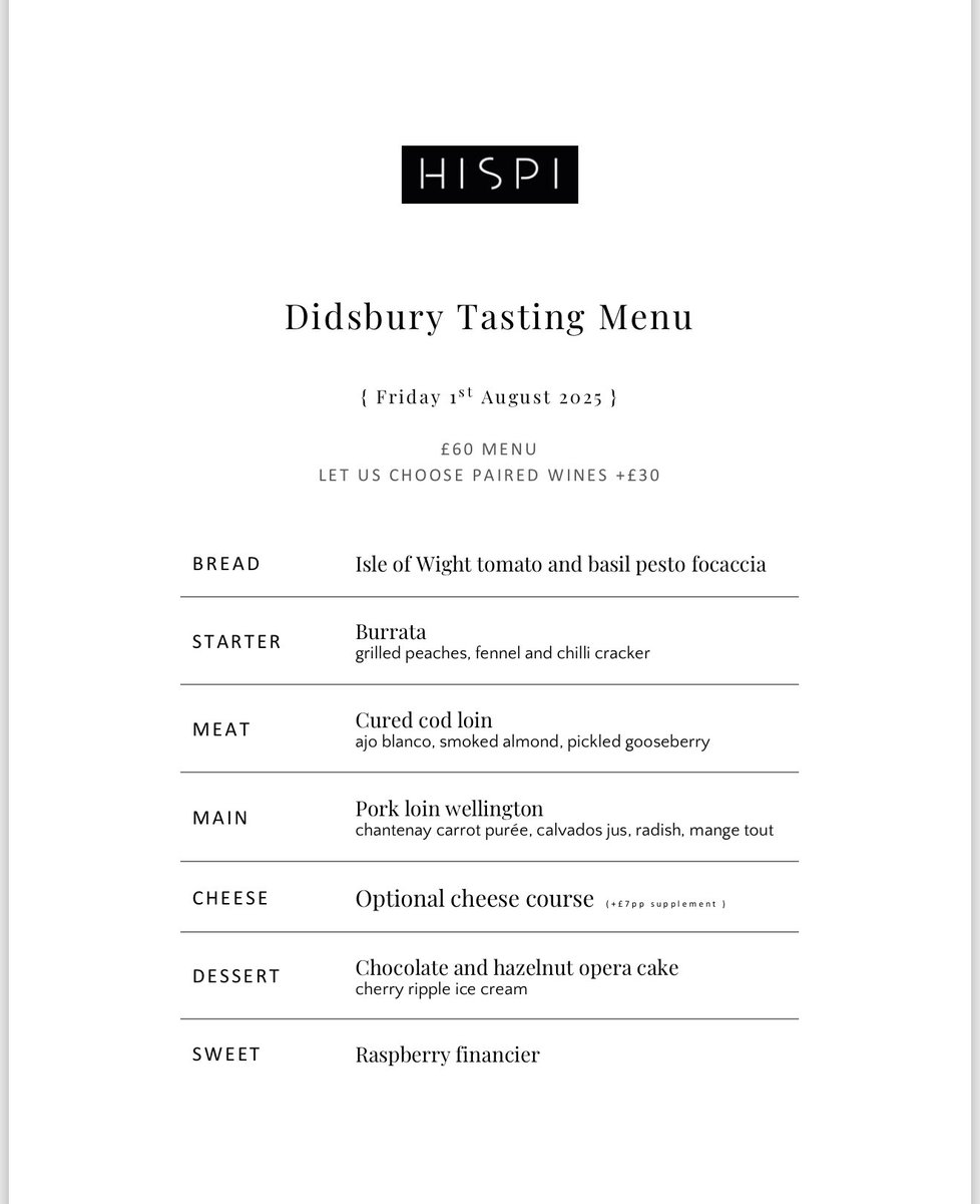 Our next tasting menu event is on the horizon and Chef James and team have got a distinct summer flavour to this months menu (swipe through for a sneak peek)
These are always popular evenings and bookings can be made via our website.

🍴Tasting menu £60
🥂Optional wine flight £30