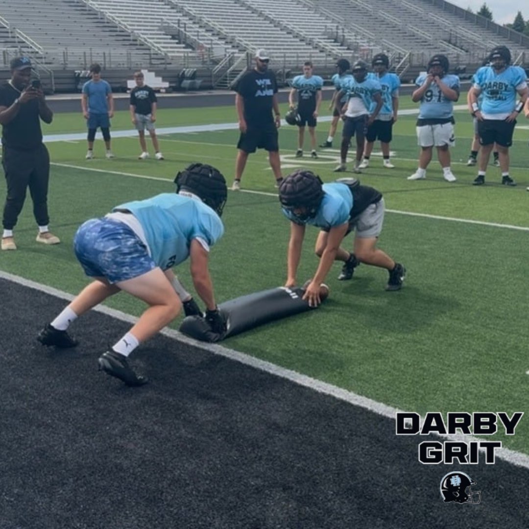 HDarbyFootball's tweet image. Training Camp 2025. Day by Day…Brick by Brick #DarbyBall #WeAreDarby #PantherPride #DarbyGrit
