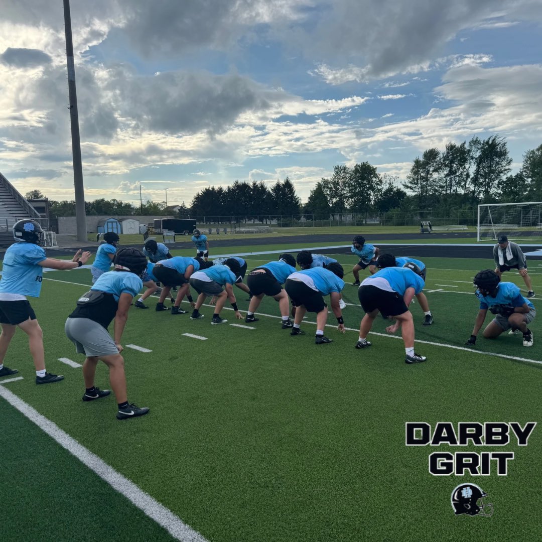 HDarbyFootball's tweet image. Training Camp 2025. Day by Day…Brick by Brick #DarbyBall #WeAreDarby #PantherPride #DarbyGrit