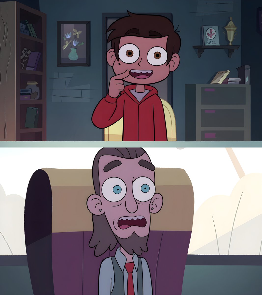 Jr_GKev_THLs_HQ's tweet photo. 9 years ago, "Mr. Candle Cares/Red Belt" debuted on Disney XD. Totally enjoyed Marco's "sarcastic" ROAST, #LOL.π Yeah, Tom, you tried.π€£ Meanwhile, that's another fine #Starco addition to my collection.π
#StarVsTheForcesOfEvil #SVTFOE #StarButterfly #MarcoDiaz #9YearAnniversary https://t.co/7rIbnf7hLL