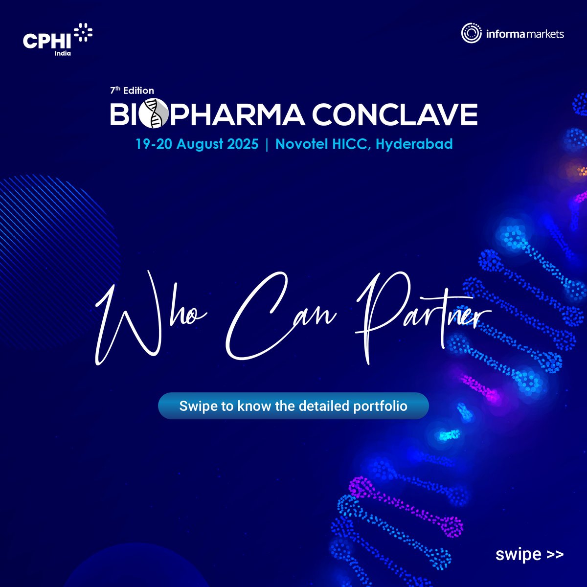 CPhI_Conference's tweet image. Be at the forefront of biopharma innovation! Network with industry pioneers at the 7th Edition of #BiopharmaConclave, 19-20 Aug 2025, Novotel HICC, Hyd. 
Explore partnership opportunities: lnkd.in/dBXhQT6 or write to Pratibha.Gupta.IN@informa.com 
#CPHIConferences