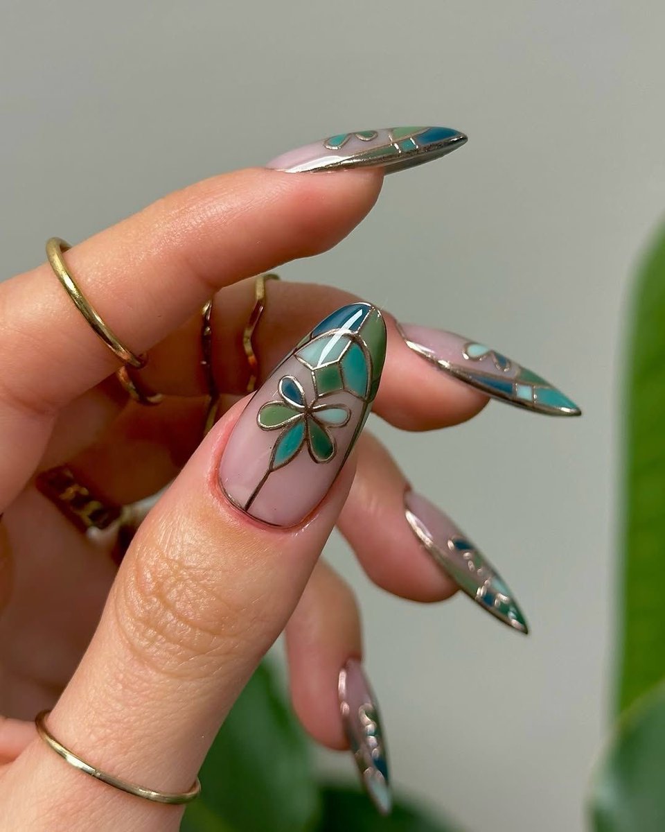 stained glass nails
