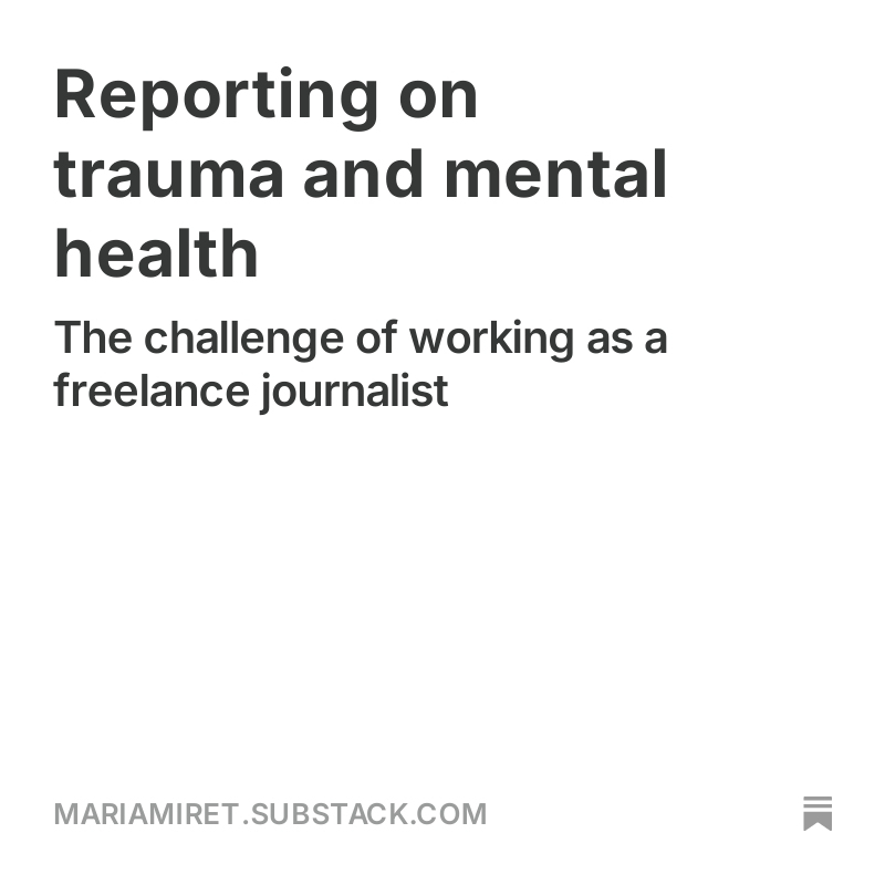 In a conversation with <a href="/pulitzercenter/">Pulitzer Center</a> staff members <a href="/naomiandu/">Naomi Andu</a> and Ann Peters, <a href="/VictoriaTCR/">Victoria McKenzie</a> gave #freelancers some advice on reporting on #Trauma open.substack.com/pub/mariamiret… #BrokenSouls newsletter