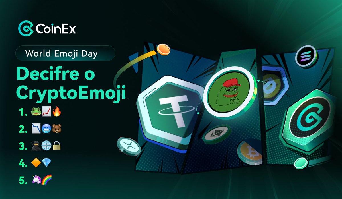 Decifre o CryptoEmoji! 🚀🔍

🪙Teste seu conhecimento no universo cripto com essa brincadeira!
🤨Responda o significado de cada Emoji e concorra a 300 CET!

🐸📈🔥
📉🥶🐻
🥷🌐🔒
🔶💎
🦄🌈

🖋Basta deixar sua resposta. Quem acertar mais, ganha o sorteio!

Boa sorte! 🍀✨

#CoinEx