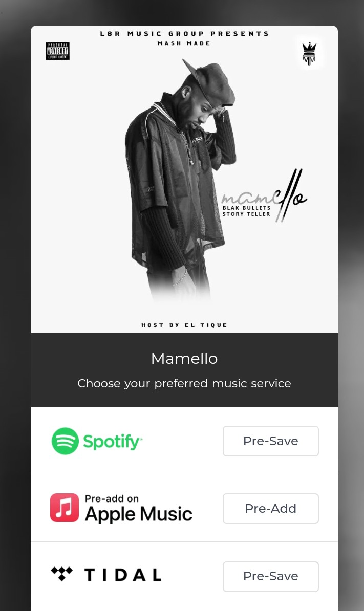 IamMashmade's tweet photo. Pre - Save Mamello now !!!
https://t.co/Tc1CJaJVcd https://t.co/odzpKuLPV3
