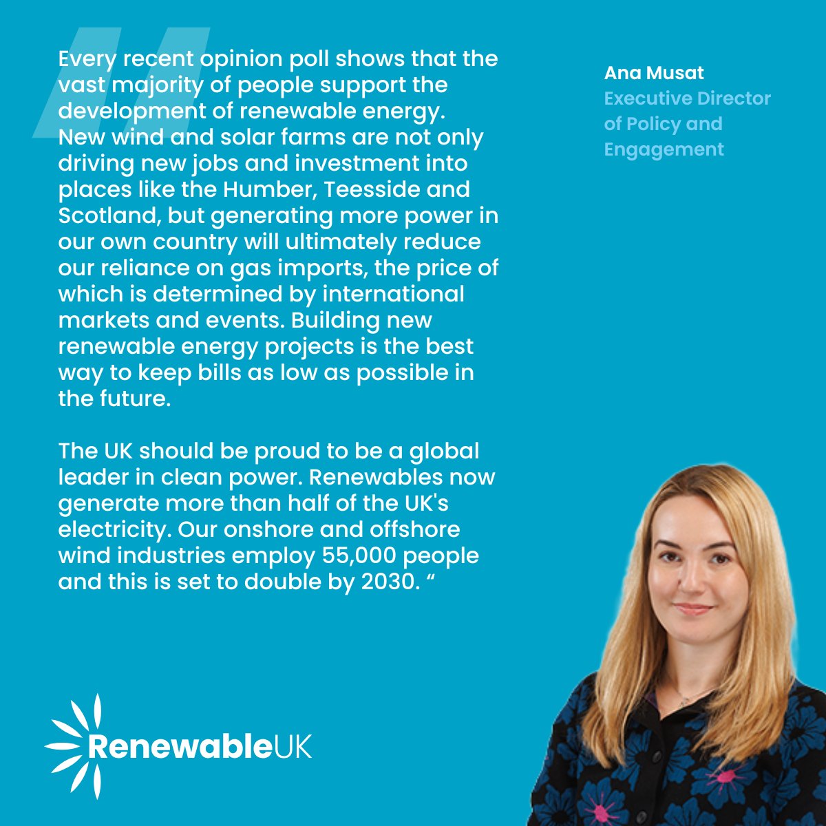 RenewableUK (@renewableuk) on Twitter photo ๐๐๐ง๐๐ฐ๐๐๐ฅ๐๐๐ ๐๐จ๐ฆ๐ฆ๐๐ง๐ญ ๐จ๐ง ๐๐๐๐จ๐ซ๐ฆ ๐๐โ๐ฌ ๐๐ง๐ง๐จ๐ฎ๐ง๐๐๐ฆ๐๐ง๐ญ ๐จ๐ง ๐๐ง๐๐ซ๐ ๐ฒ ๐ฉ๐จ๐ฅ๐ข๐๐ฒ
RenewableUK's Executive Director of Policy and Engagement Ana Musat comments on Reform UKโs announcement that it would end financial support for future ๐๐๐ง๐๐ฐ๐๐๐ฅ๐๐๐ ๐๐จ๐ฆ๐ฆ๐๐ง๐ญ ๐จ๐ง ๐๐๐๐จ๐ซ๐ฆ ๐๐โ๐ฌ ๐๐ง๐ง๐จ๐ฎ๐ง๐๐๐ฆ๐๐ง๐ญ ๐จ๐ง ๐๐ง๐๐ซ๐ ๐ฒ ๐ฉ๐จ๐ฅ๐ข๐๐ฒ
RenewableUK's Executive Director of Policy and Engagement Ana Musat comments on Reform UKโs announcement that it would end financial support for future