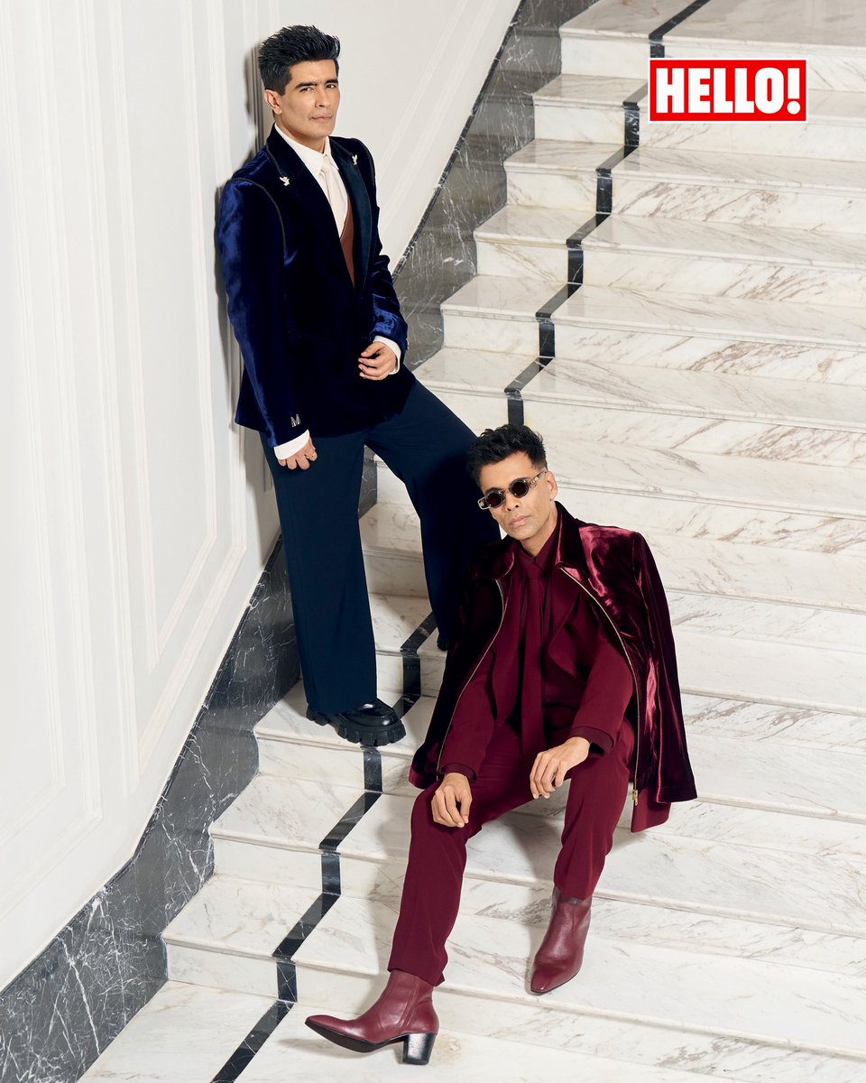 #KaranJohar and #ManishMalhotra agree on AI in fashion &amp; film: it's useful, but can’t replace the human touch. “The heart of a film must be organic—AI can’t write 'Taare Zameen Par.'” Read more: shorturl.at/c3TEk #HELLOIndia #HELLOMagazine #FameAndFriendship #MensSpecial