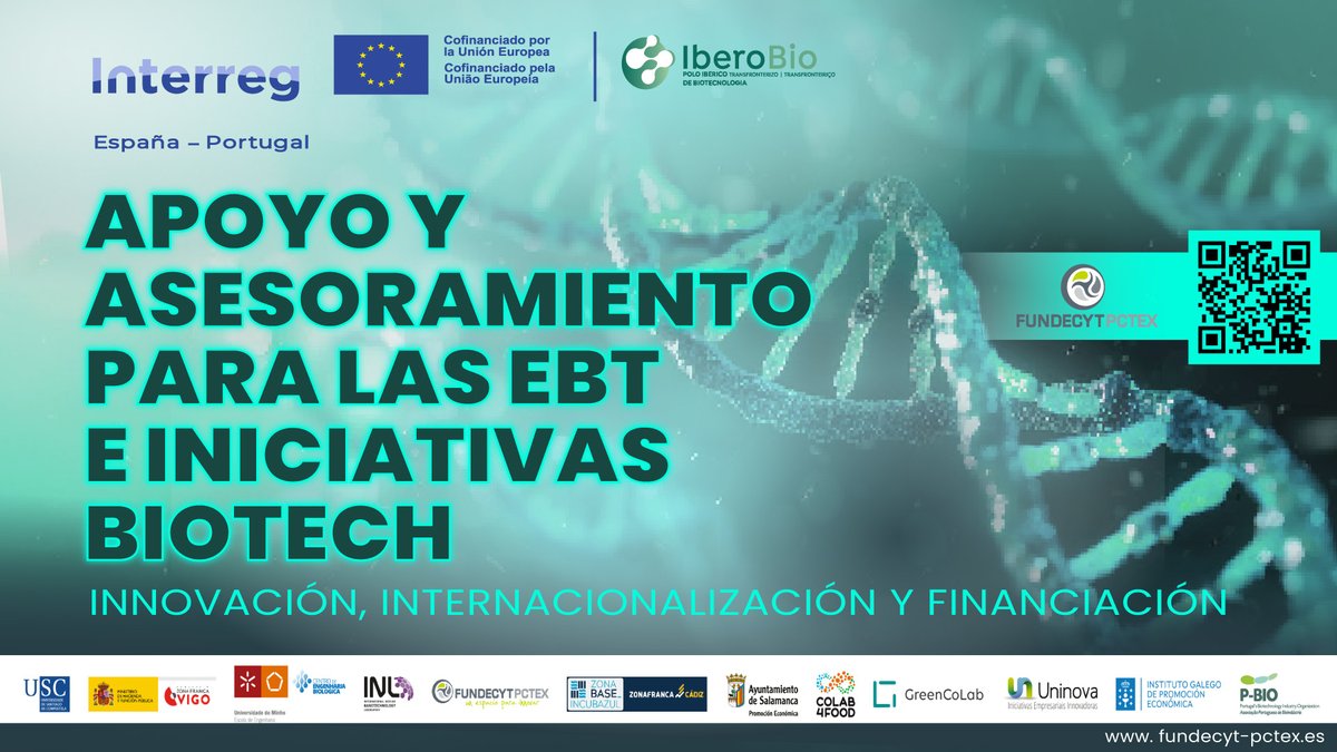 FundecytPCTEX's tweet image. ¿Trabajas en el sector biotech y buscas apoyo para innovar o internacionalizar tu proyecto?

Desde @FundecytPCTEX y a través del proyecto @poctep - #IberoBio, lanzamos una convocatoria de servicios gratuitos para empresas e iniciativas biotech.

¿Qué ofrecemos?

1.…