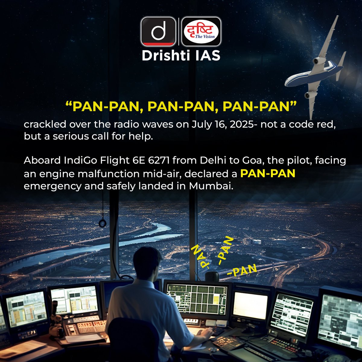 drishtiiaseng's tweet photo. It’s not a crash. It’s a call for caution—loud, clear, and in control.

#PANPAN #CodeRed #AviationAlert #AviationProtocol #Emergency #CurrentNews #UPSC #DrishtiIAS #DrishtiIASEnglish https://t.co/Vt7vV2HOCD