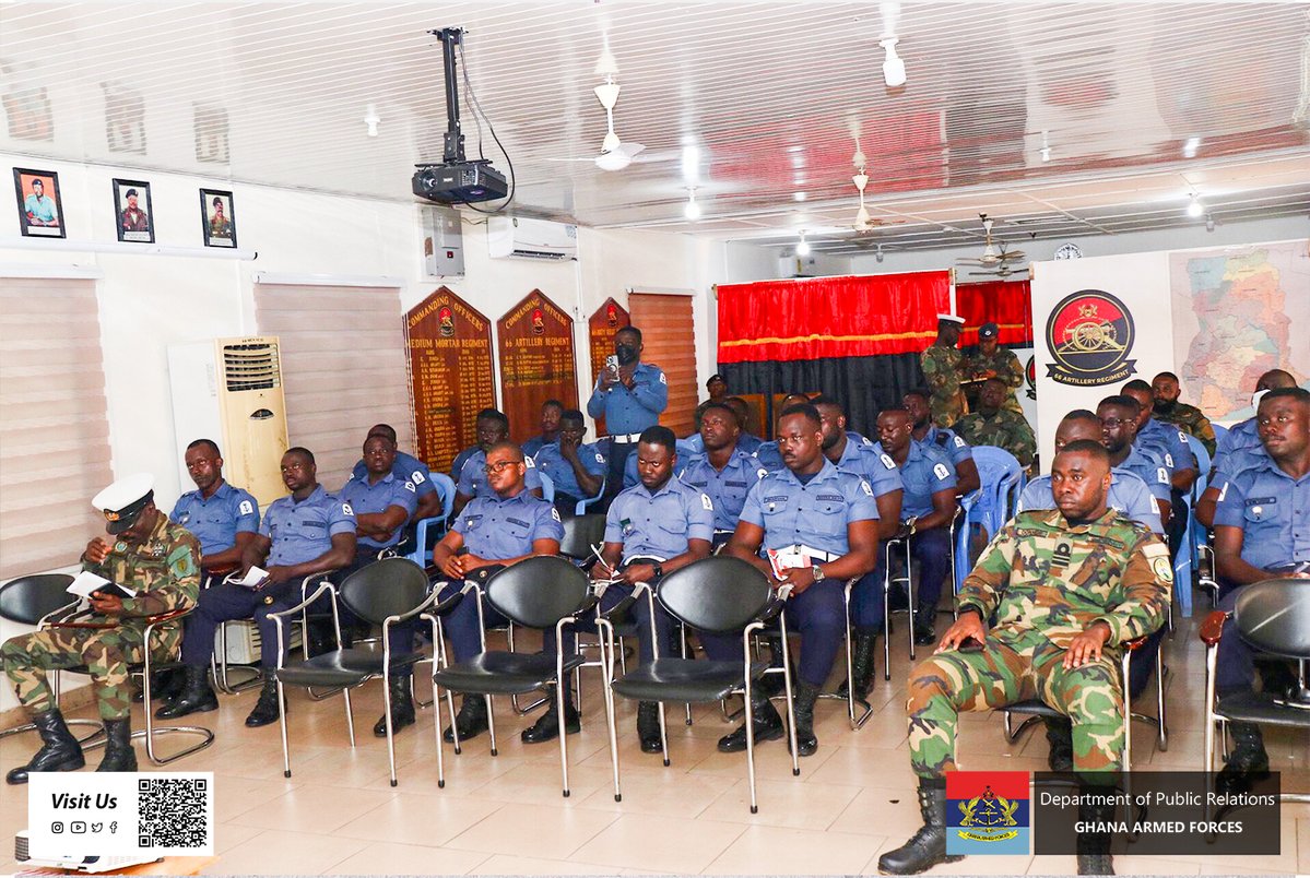 GhArmedForces's tweet image. Students of the Seaman Gunner First Class Qualification Course 1-2025 from the Naval Training Command have undertaken a study visit to the 66 Artillery Regiment in Ho.

gafonline.mil.gh/publication/ne…