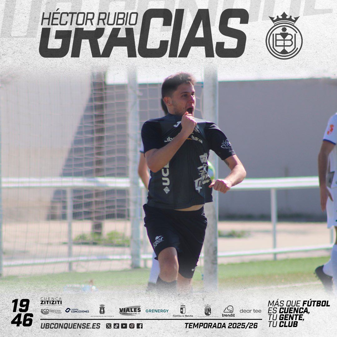 📢 #UBConquense

Comunicado oficial: Héctor Rubio anuncia su retirada del fútbol profesional.

🔗 ubconquense.es/noticias/Hecto…

Desde el club queremos agradecerle profundamente su dedicación, entrega y amor por estos colores.
 
🤍🖤 #GraciasHéctorRubio