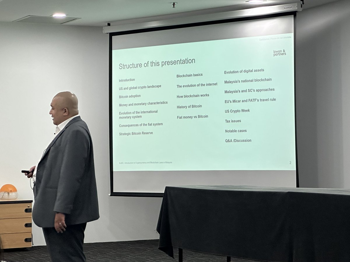 rene05x's tweet image. Great session on Crypto&Blockchain regulatory and legal landscape in 🇲🇾 Malaysia today. Can’t leak more presentation contents because it’s too juicy (=confidential) 😊
Thanks Izwan! @klbar #regulatoryclarity #malaysia #crypto #bitcoin