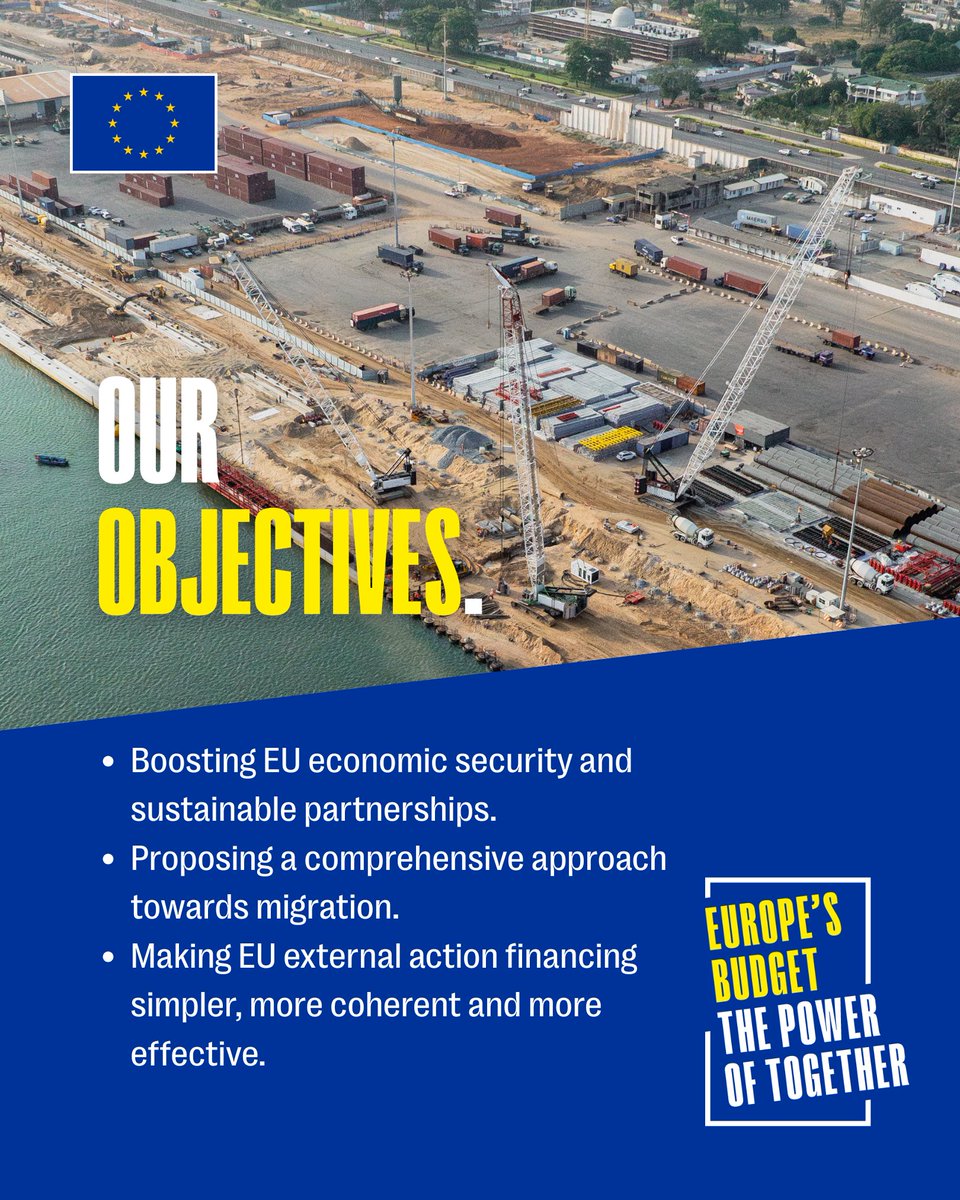 The new Global Europe Fund will bring:

🔹 A simplified structure covering enlargement, neighbourhood, international partnerships, and humanitarian aid

🔹 Stronger coherence between external actions and internal priorities - competitiveness, energy, digital, and climate

🔹A