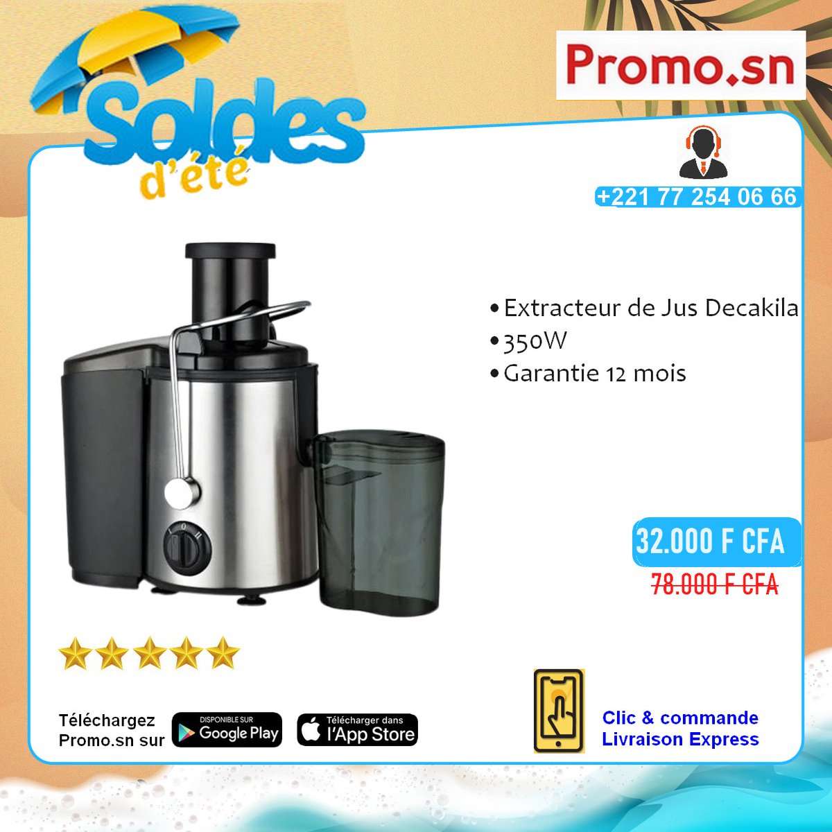 _promo_sn's tweet image. Extracteur de Jus Decakila 350W – KEJC010B
Préparez des jus frais en un clin d'œil avec cet extracteur puissant et compact ! Capacité généreuse, bec large Ø65 mm, idéal pour fruits entiers. 🍎🥕

urlz.fr/uE1y

#Decakila #ExtracteurDeJus #JusFrais #SantéAuQuotidien