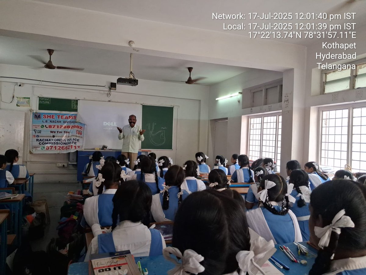 Today She Team L.B.Nagar conducted Awareness Programme at St. Aloysius High School, Chaitanyapuri . given Awareness about SHE TEAMS, Cyber crime offences, loan apps, CDEW counseling centers, Human trafficking, Gender Sensitization, Child marriages, child abusing,T Safe App,etc.