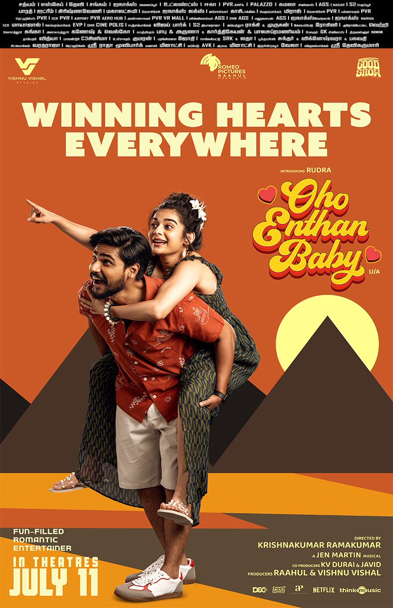 VVStudioz's tweet image. Love’s pouring in, and we’re here for it ❤️
It’s all hearts and happy vibes for our #OhoEnthanBaby 💕
Ticket Link : linktr.ee/OhoEnthanBaby
A @jenmartinmusic Musical.
Directed by @Krishnakum25249.
Produced by - @VVStudioz
@TheVishnuVishal @Romeopictures_ @mynameisraahul…