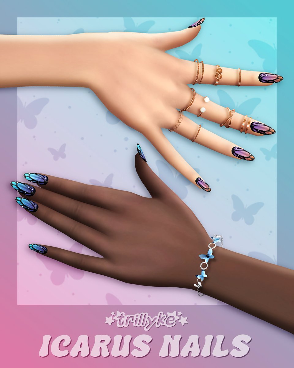 trillyke's tweet photo. Gorgeous set of butterfly wing nails, coming in a lot of ombre and solid swatches! 🦋
Early access on my Patreon! ⬆
Public release: 31st July, 2025 https://t.co/1hJdUUcRow