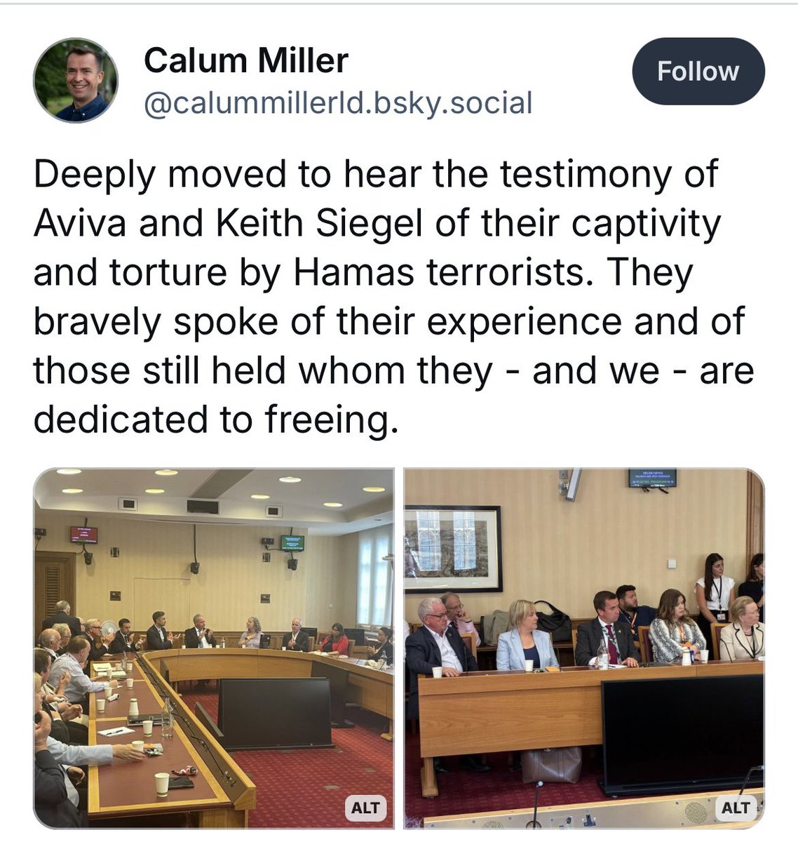 _LDFI's tweet image. Yesterday Lib Dem parliamentarians, including Foreign Affairs leads @CalumMillerLD &amp;amp; @monicabeharding, heard the harrowing testimony of Aviva &amp;amp; Keith Siegel held by Hamas for 51 and 484 days respectively.

Their courage &amp;amp; advocacy for the remaining 50 hostages is extraordinary.