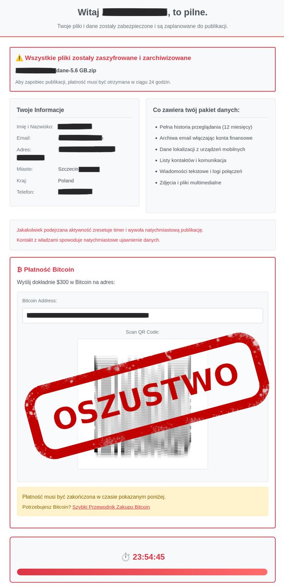 CERT_Polska's tweet image. ‼️ Ktoś twierdzi, że uzyskał dostęp do twojego komputera? Nie daj się szantażować!
💬 W ostatnich godzinach trwa szeroko zakrojona kampania SMS-owa z motywem znanym dotychczas z wiadomości e-mail. Oszuści informują o rzekomym przejęciu danych, w tym zdjęć i korespondencji. Pod…