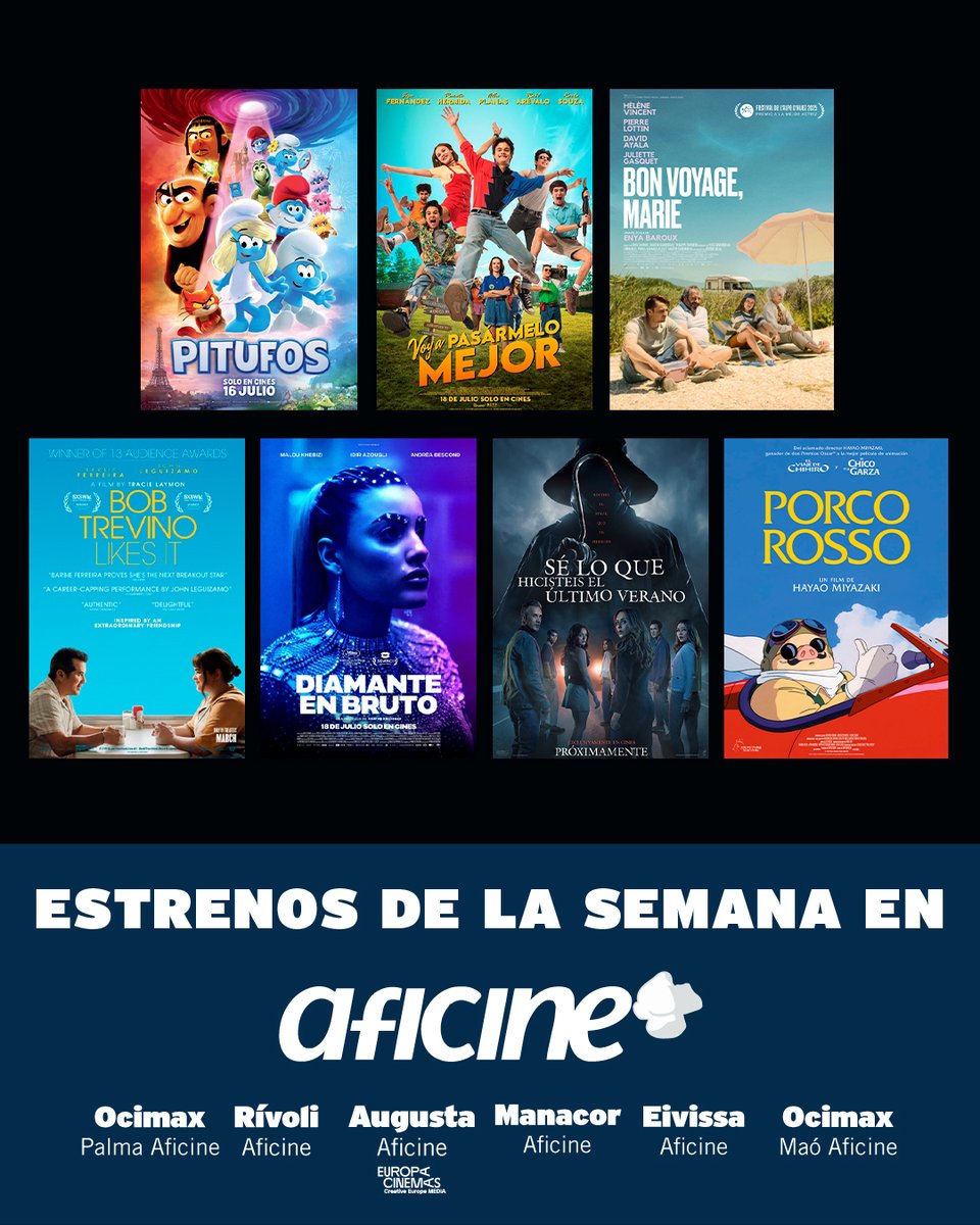 Este mes de julio siguen los dobletes de estrenos. ¿Nos vemos en Aficine?🎟🍿
aficine.com